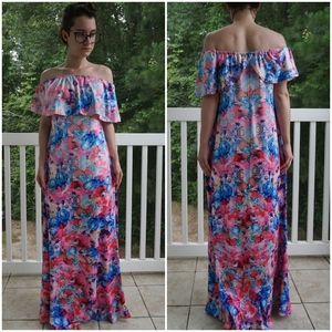 VTG Pastel Floral Maxi Dress